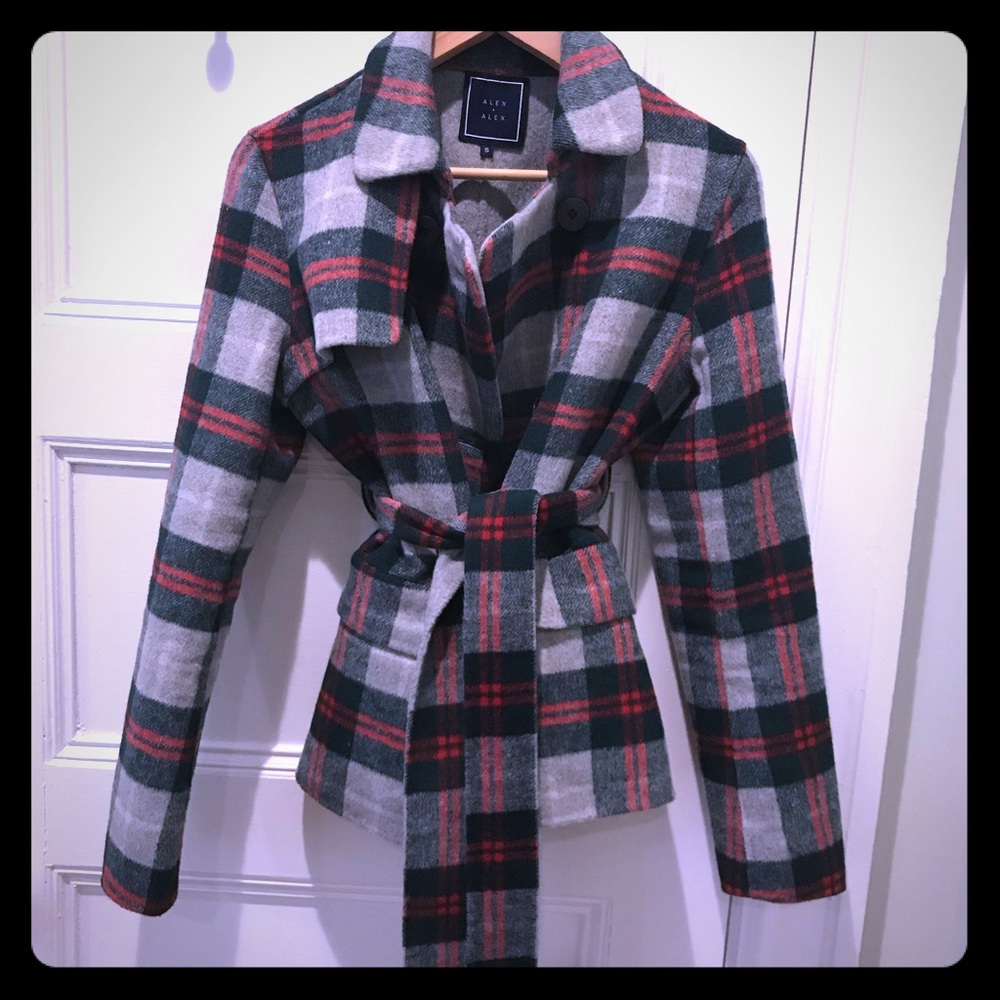 Alex and Alex Double breasted self tie trench coat
